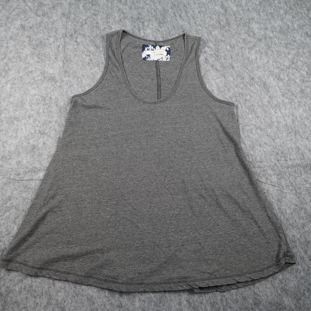 Pure Good Top Womens Small Gray Cotton‎ Blend Sleeveless Scoop Neck Swing Tunic